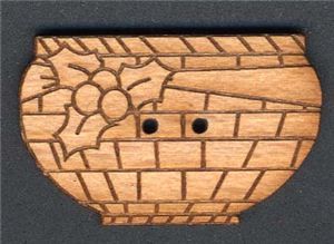 Wood Button - Christmas Bowl
